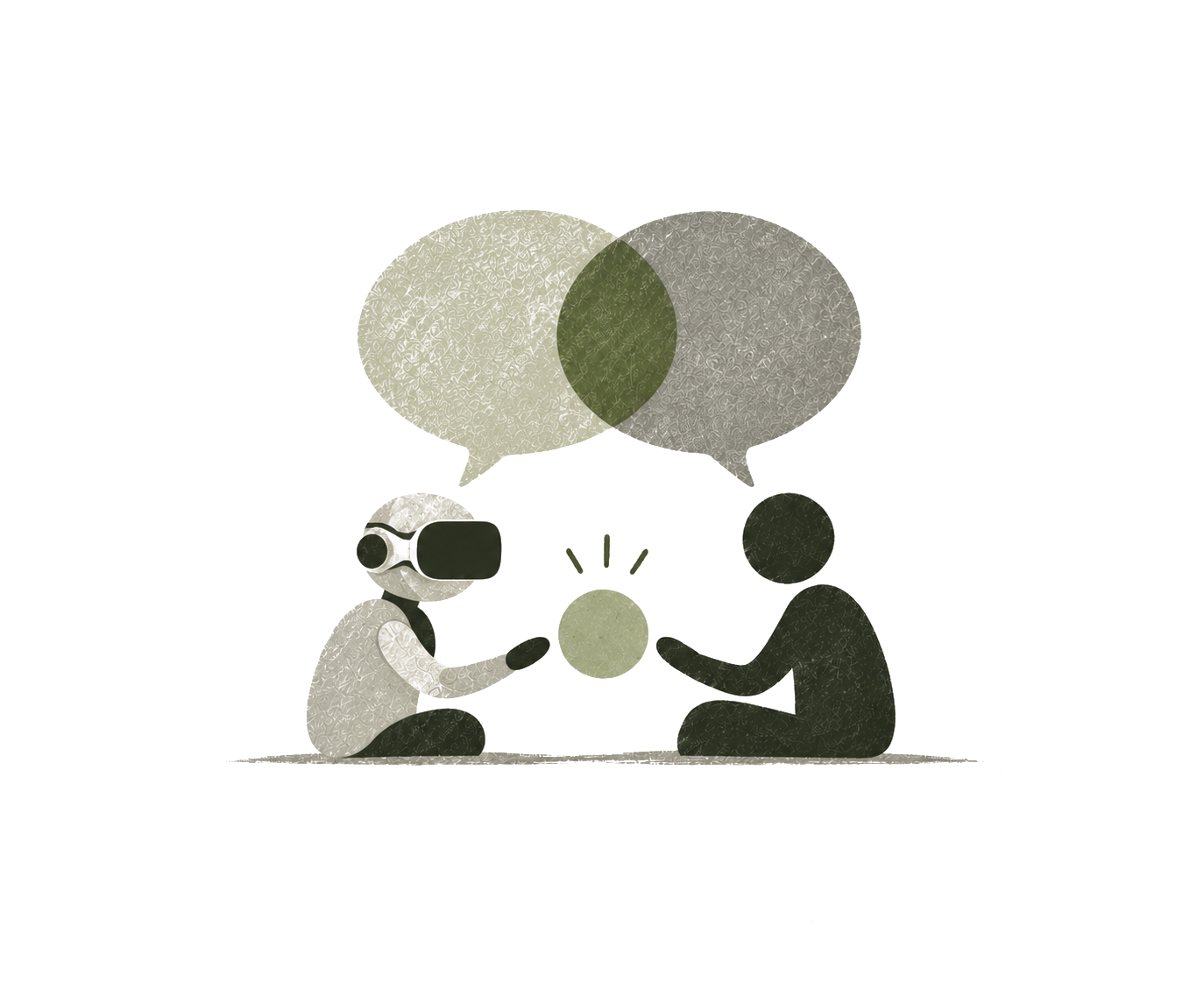 Illustration of people and intelligence working together
